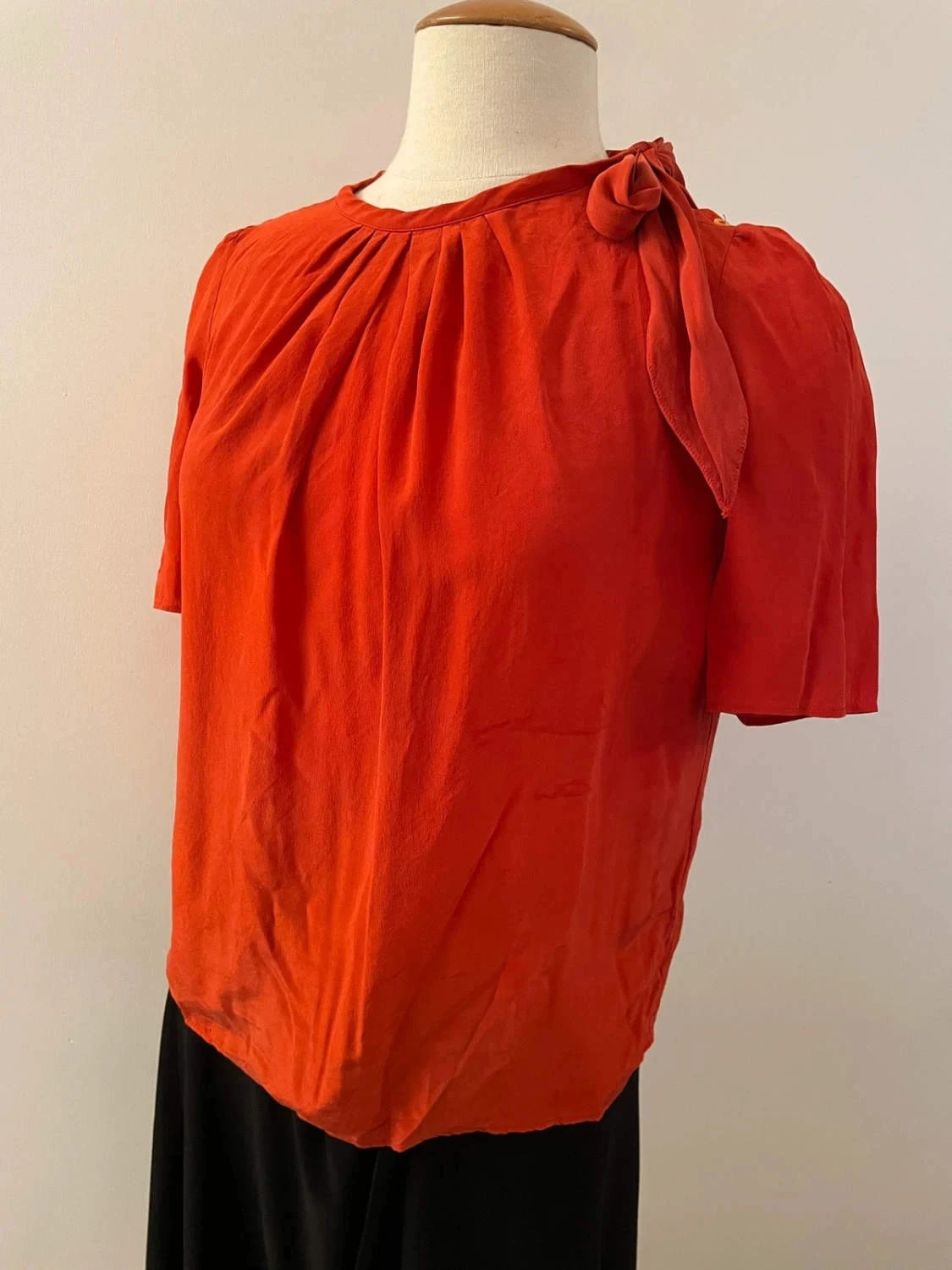 Sandro - Top coral 100% seda talla 1 detalle nudo – photo 8